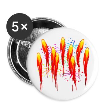 Fire fireworks fireworks - Buttons small 1''/25 mm (5-pack) - white - Front