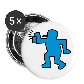 Graffiti-Mann - Buttons klein 25 mm (5er Pack) - Weiß - Vorne