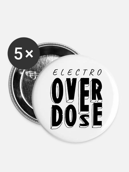 Electro Overdose - Buttons klein 25 mm (5er Pack) - Weiß