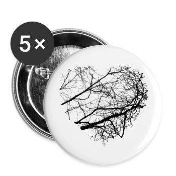 Heart of the Tree - Buttons small 1''/25 mm (5-pack) - white - Front