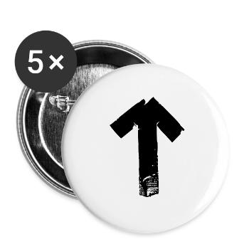 Pfeil hoch - Buttons klein 25 mm (5er Pack) - Weiß - Vorne