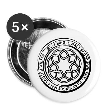Islay Scotch Whisky - Whiskey Design - Buttons klein 25 mm (5er Pack) - Weiß - Vorne