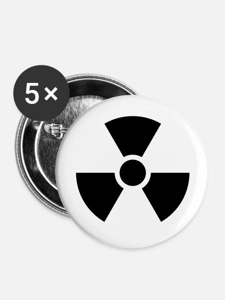 radioaktiv - Buttons klein 25 mm (5er Pack) - Weiß