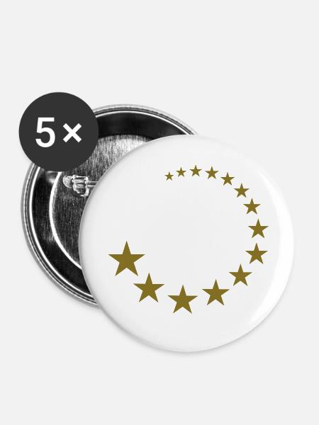 Stars - Buttons klein 25 mm (5er Pack) - Weiß