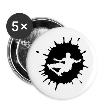 skateboard - Buttons klein 25 mm (5er Pack) - Weiß - Vorne
