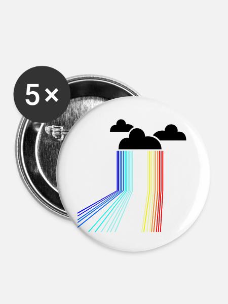 rainbow cloud - Buttons klein 25 mm (5er Pack) - Weiß