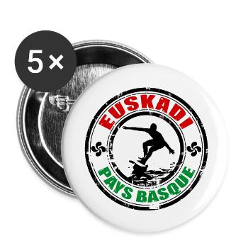 basque surfing - Buttons small 1''/25 mm (5-pack) - white - Front