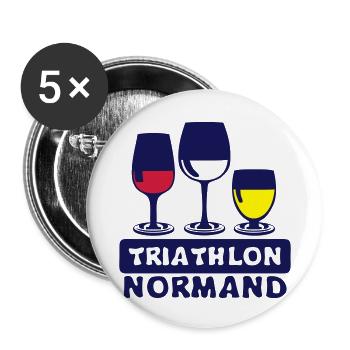 Norman Triathlon-Gipfel Glasöffnung hum - Buttons klein 25 mm (5er Pack) - Weiß - Vorne
