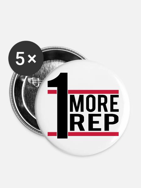 1 More Rep - Buttons klein 25 mm (5er Pack) - Weiß
