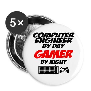 Computer engineer - Buttons klein 25 mm (5er Pack) - Weiß - Vorne