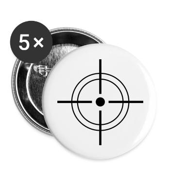 Zielscheibe / Gewehr / Scharfschütze 1c - Buttons klein 25 mm (5er Pack) - Weiß - Vorne