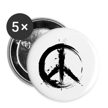 Hippy Peace Symbol Hippie Frieden Freiheit Liebe - Buttons klein 25 mm (5er Pack) - Weiß - Vorne
