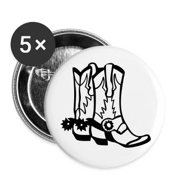 cowboystiefel ... von wicki_de - Buttons klein 25 mm (5er Pack) - Weiß - Vorne