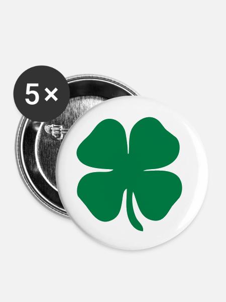 4 leaf clover - Buttons klein 25 mm (5er Pack) - Weiß