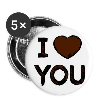 I love you - Buttons small 1''/25 mm (5-pack) - white - Front
