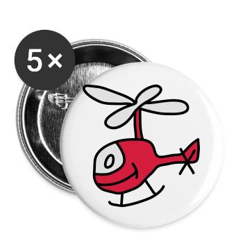Helicopter - Buttons small 1''/25 mm (5-pack) - white - Front