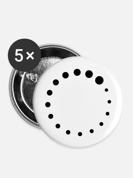 Loading Circle - Buttons klein 25 mm (5er Pack) - Weiß