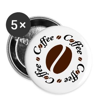 Coffee Bean Circle - Lot de 5 petits badges (25 mm) - blanc - Devant