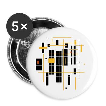 Architecture minimaliste - Lot de 5 petits badges (25 mm) - blanc - Devant