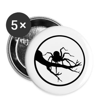 nacht mond abend rund kreis ast baum sonne spinne - Buttons klein 25 mm (5er Pack) - Weiß - Vorne
