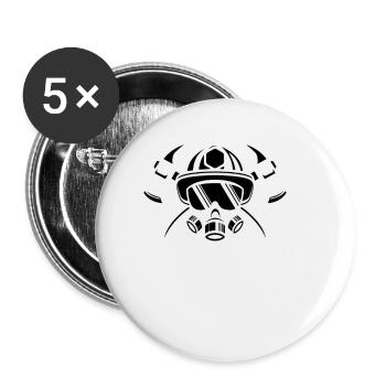 Fire Fighter Fireman Fire Axe First Responder - Lot de 5 petits badges (25 mm) - blanc - Devant