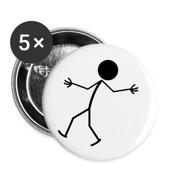 Happy Man - Buttons klein 25 mm (5er Pack) - Weiß - Vorne