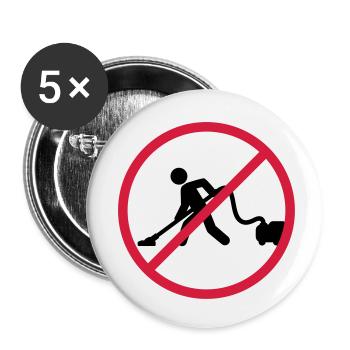 No Vacuuming - Buttons small 1''/25 mm (5-pack) - white - Front