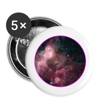 Galaxy - Space - Stars - Cosmic - Art - Universe T - Lot de 5 petits badges (25 mm) - blanc - Devant