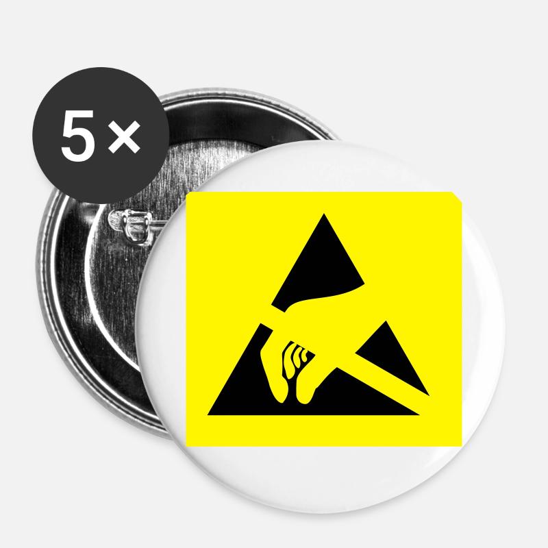 ESD Sensible 2C - Lot de 5 petits badges (25 mm) - blanc