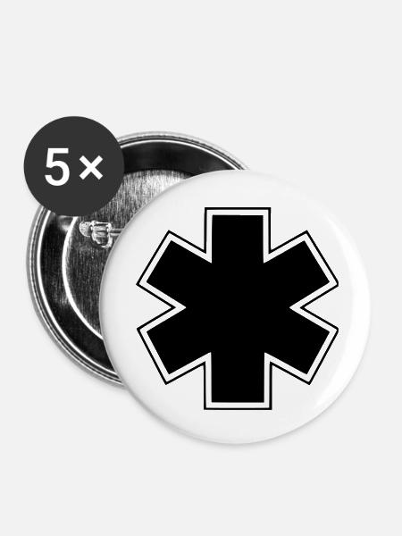 Krankenwagen - Buttons klein 25 mm (5er Pack) - Weiß