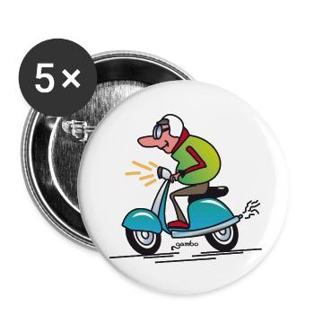 gambo Roller - Buttons klein 25 mm (5er Pack) - Weiß - Vorne