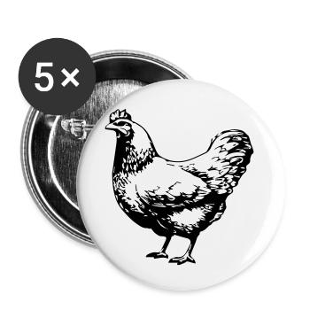 chicken - Buttons small 1''/25 mm (5-pack) - white - Front