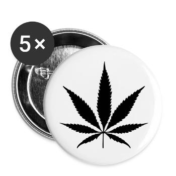 cannabis - Buttons klein 25 mm (5er Pack) - Weiß - Vorne