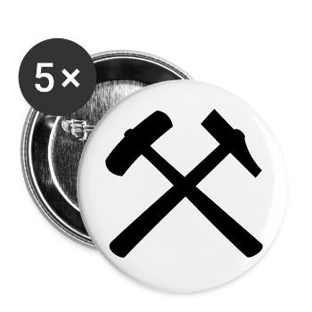 Hammer and Sledge - Buttons klein 25 mm (5er Pack) - Weiß - Vorne