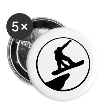 sun cliff moon night mountains drive snowboard spr - Buttons small 1''/25 mm (5-pack) - white - Front