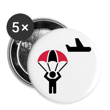 Fallschirmspringer - Buttons klein 25 mm (5er Pack) - Weiß - Vorne