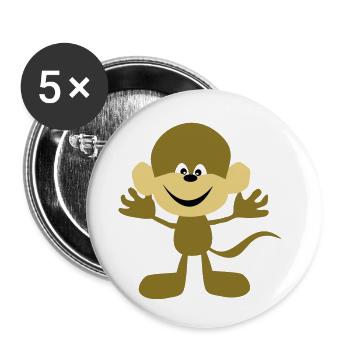 affe - Buttons klein 25 mm (5er Pack) - Weiß - Vorne