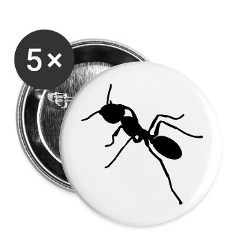 Ameise - Buttons klein 25 mm (5er Pack) - Weiß - Vorne