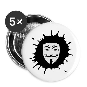 anonymous geek symbol of internet revolution nerd - Lot de 5 petits badges (25 mm) - blanc - Devant