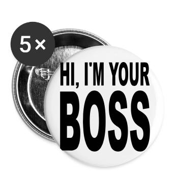your boss - Buttons small 1''/25 mm (5-pack) - white - Front