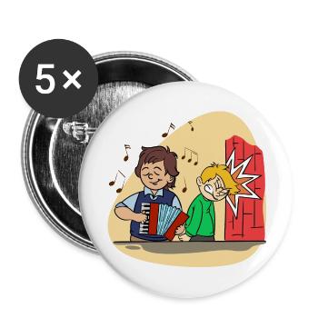 Accordéon accordéon drôle de bande dessinée - Lot de 5 petits badges (25 mm) - blanc - Devant