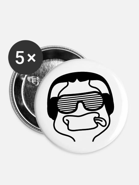 Party Duck - Buttons klein 25 mm (5er Pack) - Weiß