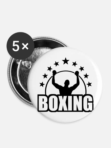 boxing - Buttons klein 25 mm (5er Pack) - Weiß