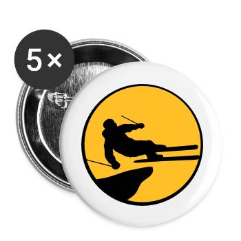 jump jump stunt trick cliff high fli - Buttons small 1''/25 mm (5-pack) - white - Front