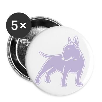 Bull Terrier cn_single_1c_4dark - Lot de 5 petits badges (25 mm) - blanc - Devant