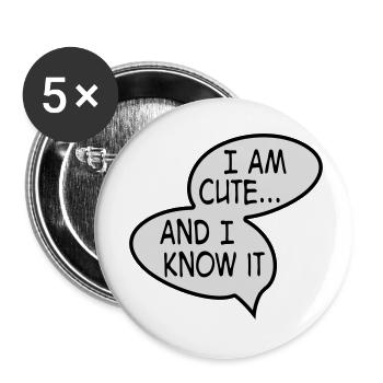 cute - Buttons small 1''/25 mm (5-pack) - white - Front