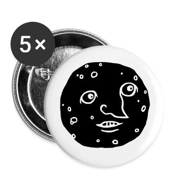 Mond - Buttons klein 25 mm (5er Pack) - Weiß - Vorne