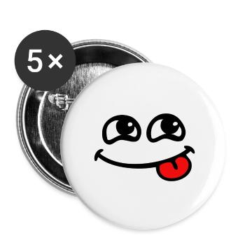 Sprache lächeln Freude Glück smile - Buttons klein 25 mm (5er Pack) - Weiß - Vorne