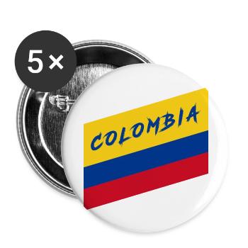 Kolumbien Nationalflagge / Geschenk Flagge Bogota - Buttons klein 25 mm (5er Pack) - Weiß - Vorne