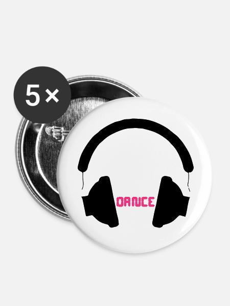 Dance - Buttons klein 25 mm (5er Pack) - Weiß